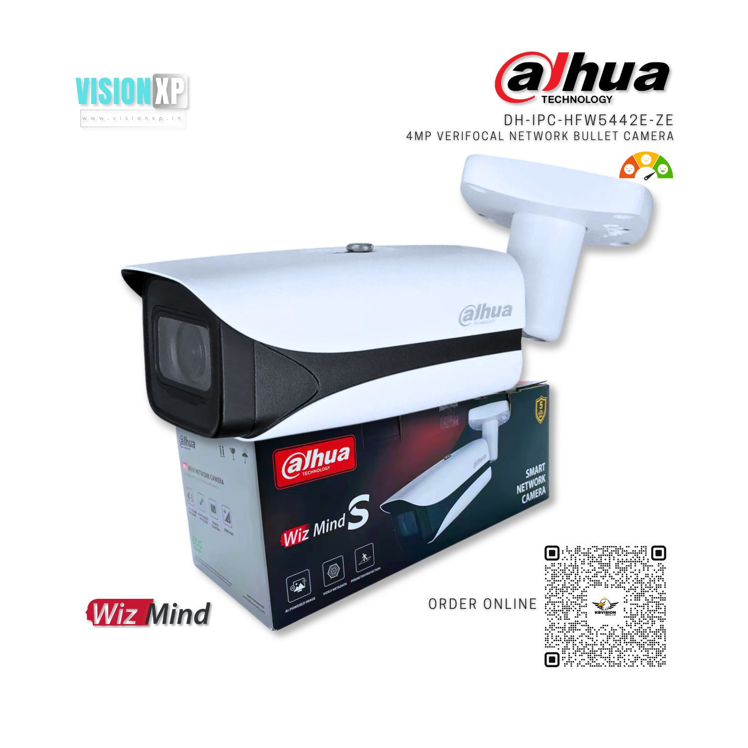 Dahua DH-IPC-HFW5442E-ZE 4MP IR VF WizMind Network Bullet Camera